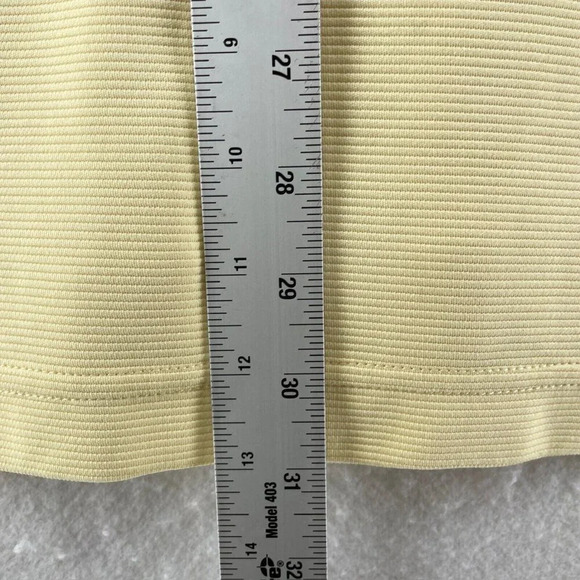 Cubavera Polo Shirt Mens Sz XL Yellow Striped Ribbed Collared Regular Side Slit - Picture 5 of 10
